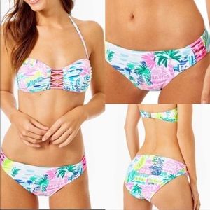 LILLY PULITZER Lattice Bandeau & Bikini Bottom | Multi Private Island” (Size 10)